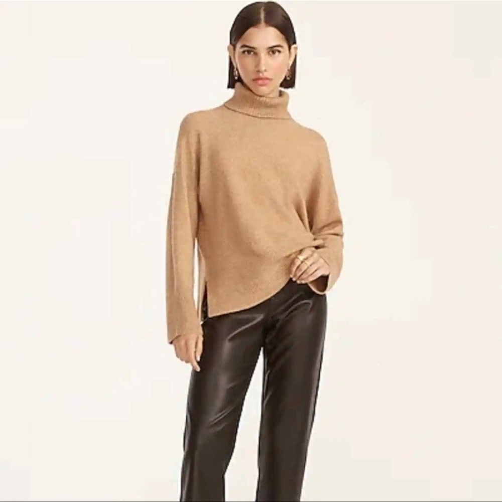 J. Crew Oversized Cream Turtleneck Soft Yarn Blend